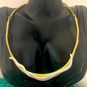 Zara Two Toned Gold And Silver Collar Necklace